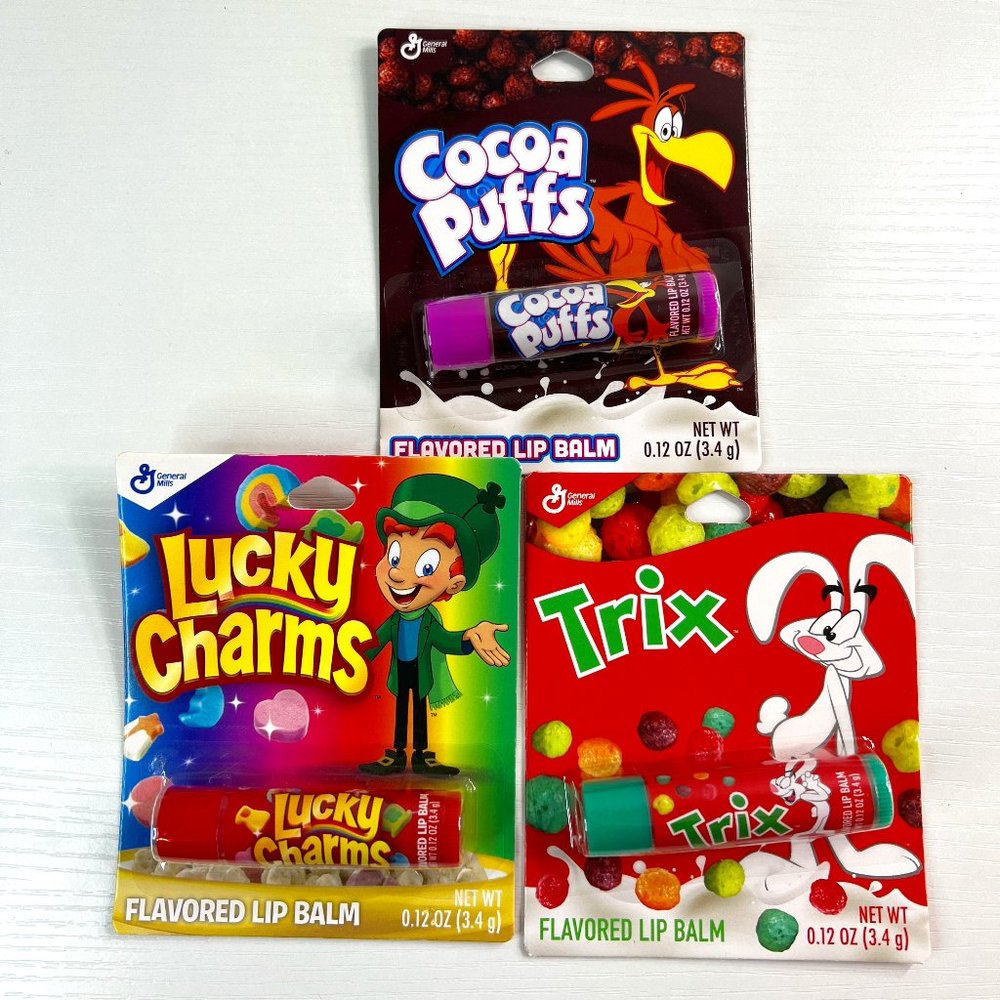3 Breakfast Cereal Lip Balms